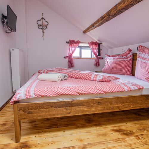 Camera tripla cu duș cu vedere spre grădină