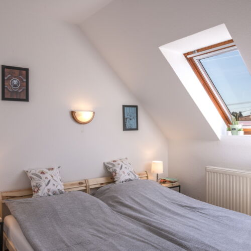 Camera twin la mansardă cu panoramă