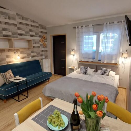 Apartament la parter cu gradina cu 1 camera pentru 4 pers.