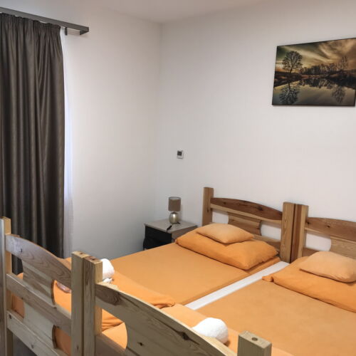 Camera dubla accesibil(ă) persoanelor cu dizabilități cu grădină