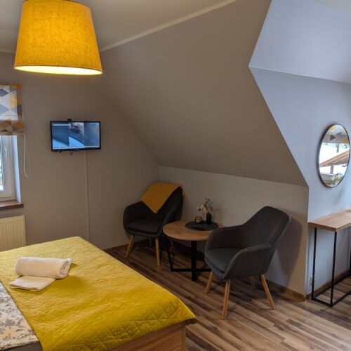 Camera dubla cu baie cu chicinetă comună