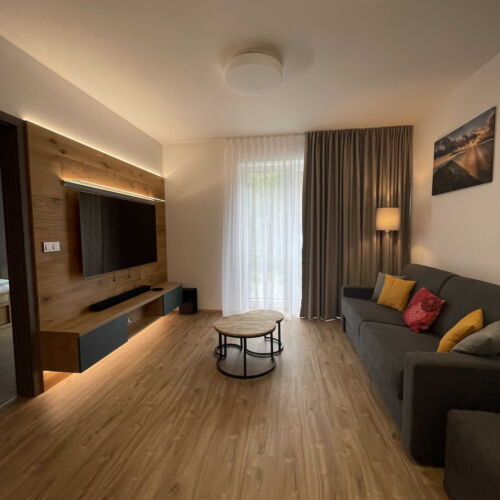 Apartman se sprchou s vlastní kuchyňkou s manželskou postelí s 1 ložnicí (s možností přistýlky)