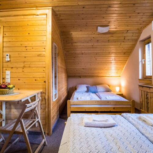 Apartament 4-osobowy na piętrze z balkonem z 1 pomieszczeniem sypialnianym (możliwa dostawka)