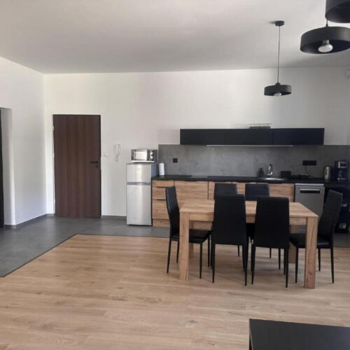 Apartament la parter cu vedere spre grădină cu 3 camere pentru 6 pers. (se poate solicita pat suplimentar)
