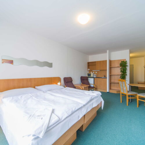 Camera twin cu duș cu chicinetă proprie