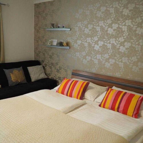 Apartmán so sprchou s vlastnou kuchynkou s manželskou posteľou s 1 spálňou (s možnosťou prístelky)