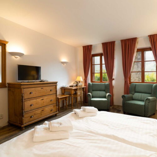 Camera dubla deluxe cu panoramă (se poate solicita pat suplimentar)