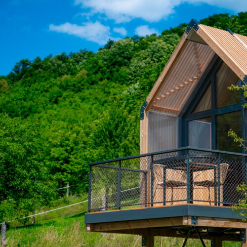 Domek drewniany 2-osobowy Chata Łosia z widokiem na góry