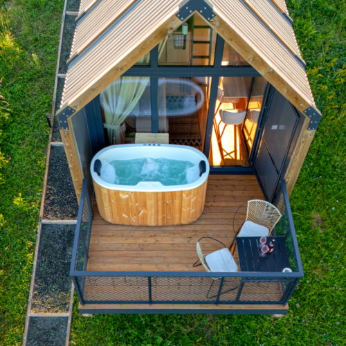 Domek drewniany 2-osobowy Chata Reniferów z widokiem na góry