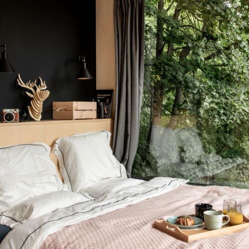 Domek drewniany 2-osobowy Deluxe z panoramą