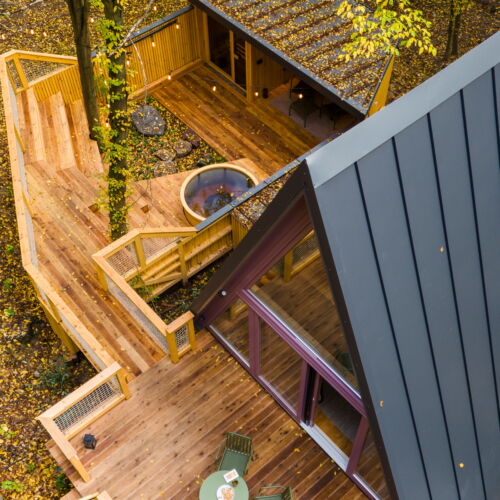 Domek drewniany 2-osobowy z widokiem na las