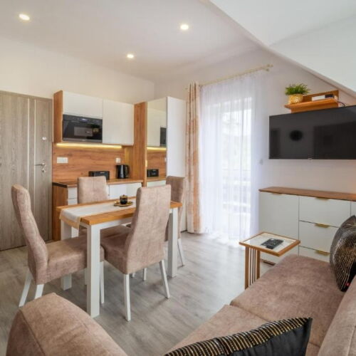 Apartament cu balcon cu chicinetă proprie cu 2 camere pentru 3 pers.