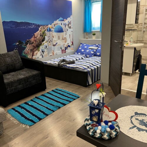 Apartament demisol cu vedere spre curte cu 1 camera pentru 3 pers. (se poate solicita pat suplimentar)