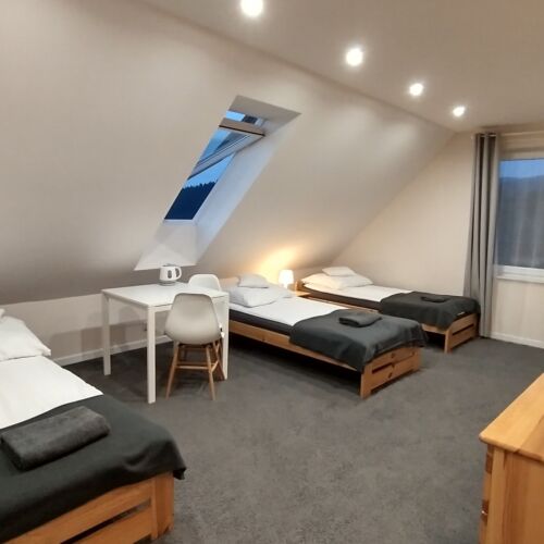 Camera cvadrupla cu balcon cu vedere spre munte (se poate solicita pat suplimentar)