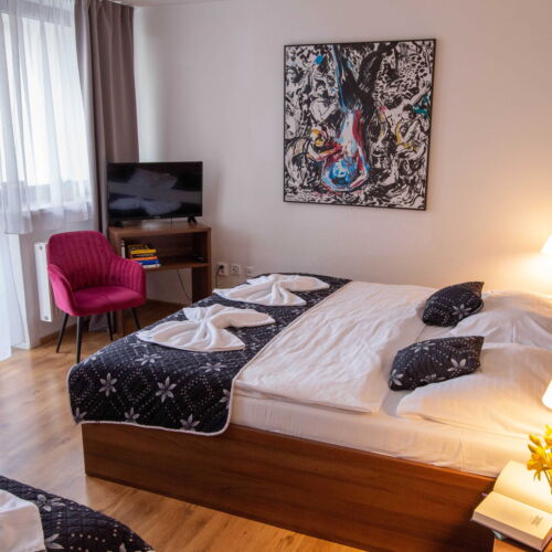 Camera tripla cu balcon cu duș