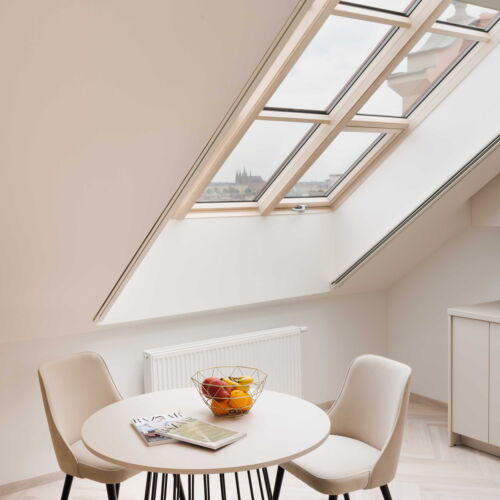 Apartman se sprchou pro 4 os. se 2 ložnicemi s výhledem na hrad (s možností přistýlky)