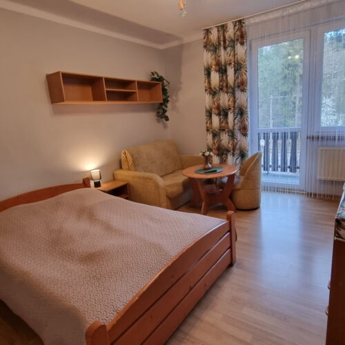 Camera tripla cu balcon cu vedere spre pădure