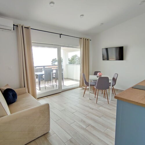 2-Zimmer-Apartment für 4 Personen Obergeschoss mit Aussicht auf das Meer