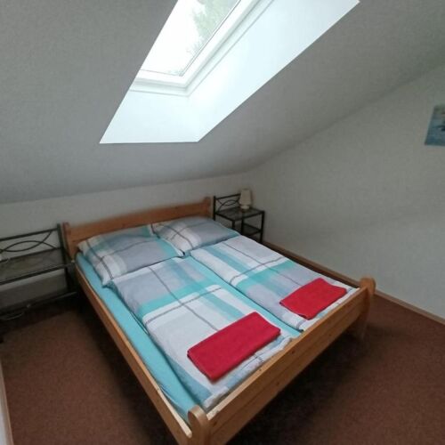 Pokoj tV s plochou obrazovkou se zahradou s manželskou postelí