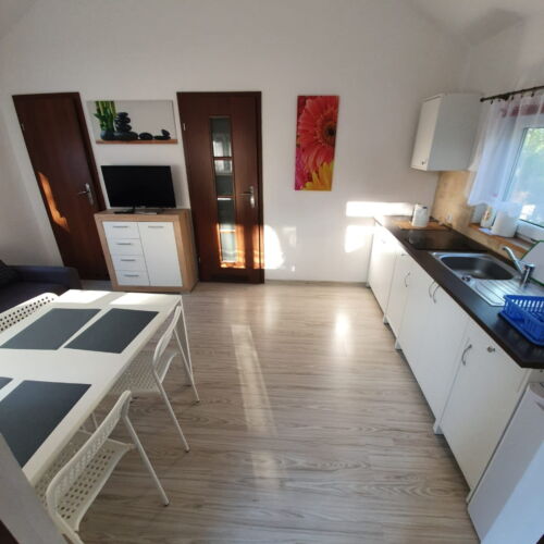 Domek drewniany 5-osobowy z klimatyzacją z prysznicem