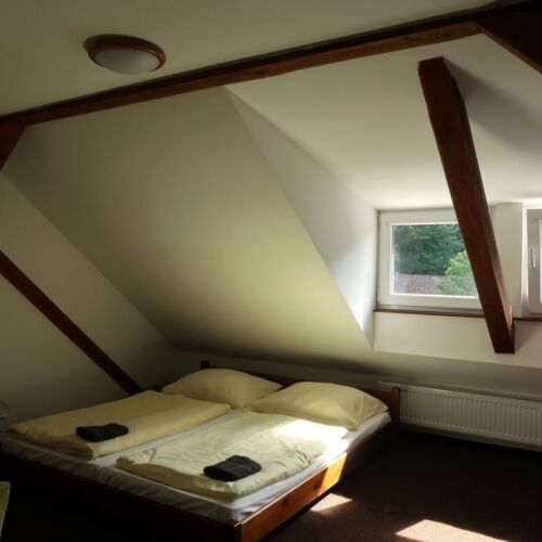 Pokoj se sprchou  s manželskou postelí