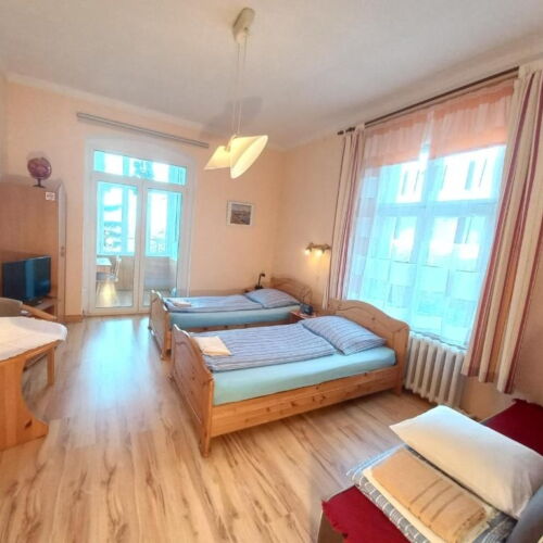 Apartament la parter cu vedere spre munte cu 1 camera pentru 4 pers.