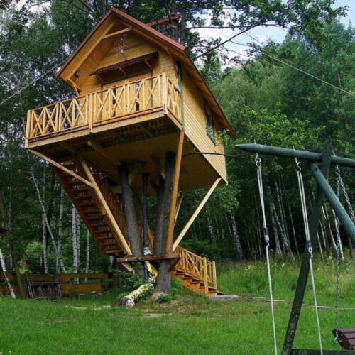 Domek drewniany 4-osobowy z dostępem do ogrodu z widokiem na góry