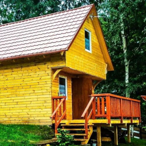 Domek drewniany 7-osobowy z dostępem do ogrodu z widokiem na góry