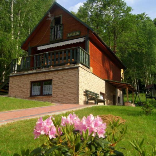 Domek drewniany 8-osobowy z dostępem do ogrodu z widokiem na góry