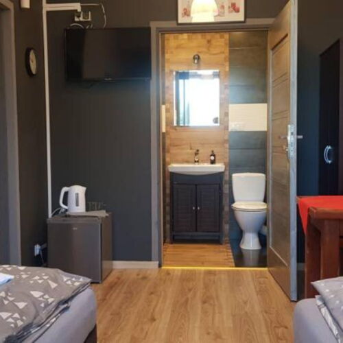 Camera twin cu duș cu grădină