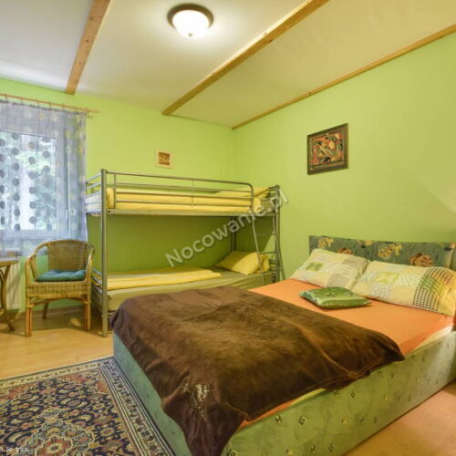 Domek drewniany 10-osobowy z klimatyzacją z dostępem do ogrodu