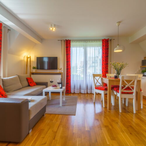 Apartament 4-osobowy z prysznicem z widokiem na góry z 2 pomieszczeniami sypialnianymi