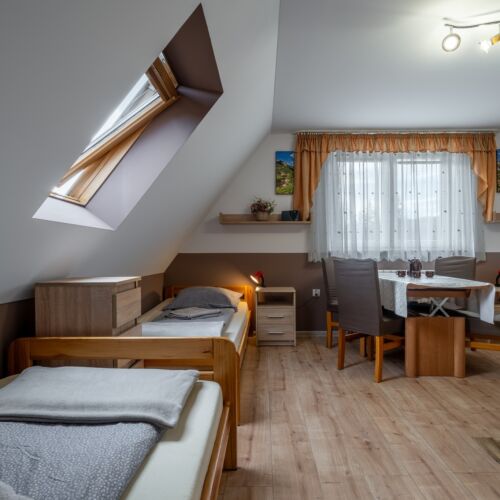 Pokój 4-osobowy z łazienką z widokiem na góry