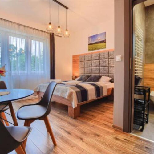 Pokój 2-osobowy z dostępem do ogrodu z widokiem na góry