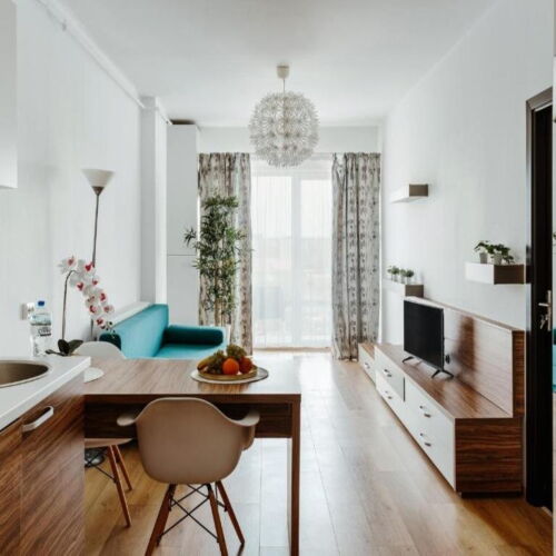 Apartament la etaj cu vedere spre oraș cu 1 camera pentru 4 pers.