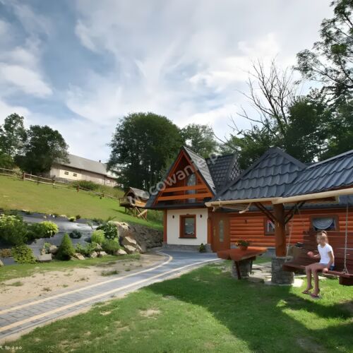 Domek drewniany 7-osobowy z prysznicem z dostępem do ogrodu