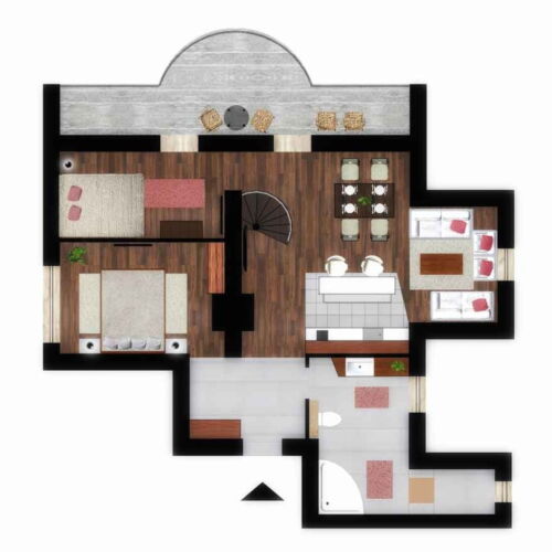 Apartament 6-osobowy Presidential Vip z 3 pomieszczeniami sypialnianymi