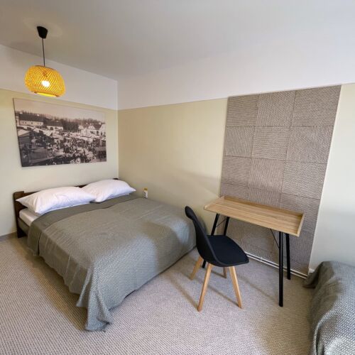 Camera cvadrupla la mansardă cu baie