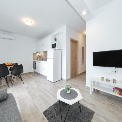 Apartament la parter cu aer condiționat cu 2 camere pentru 4 pers.