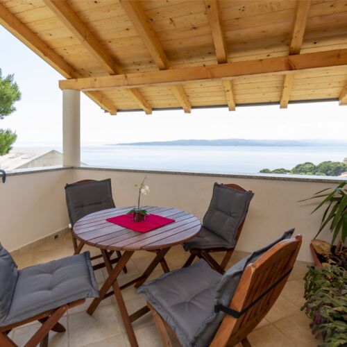 Apartament 3-osobowy z klimatyzacją z widokiem na morze z 2 pomieszczeniami sypialnianymi