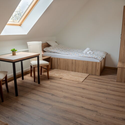 Camera twin la etaj cu vedere spre munte