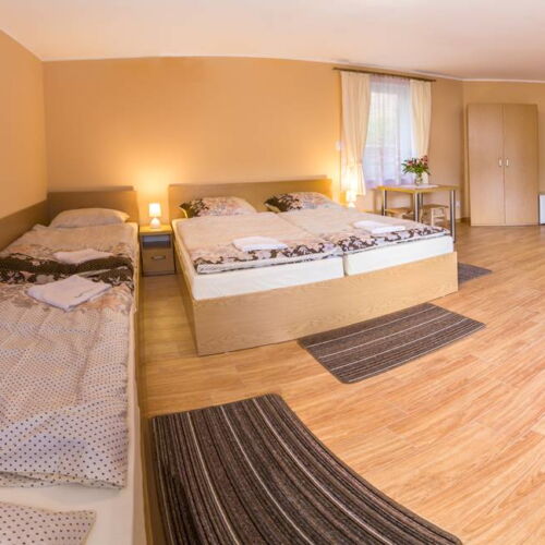 Pokój 4-osobowy z prysznicem z dostępem do ogrodu