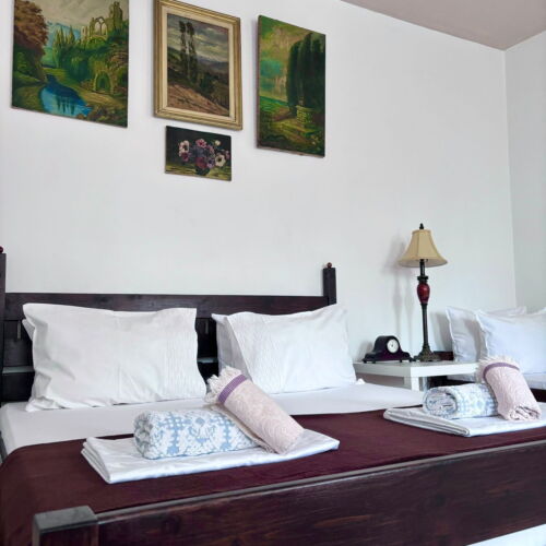 Apartament 5-osobowy na parterze z widokiem na ogród z 2 pomieszczeniami sypialnianymi