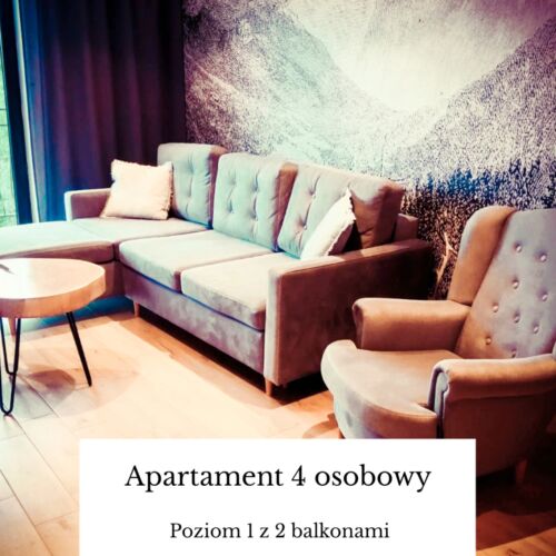 Apartament 4-osobowy z balkonem z widokiem na góry z 2 pomieszczeniami sypialnianymi