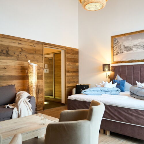 Camera dubla superior cu vedere spre munte (se poate solicita pat suplimentar)