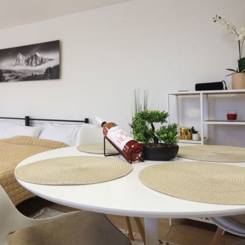 Apartament cu vedere spre grădină lângă piscină cu 1 camera pentru 2 pers. (se poate solicita pat suplimentar)