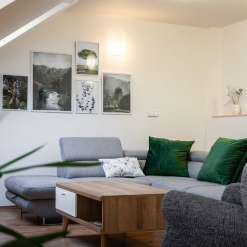 Apartman s terasou pro 6 os. se 3 ložnicemi v podkroví (s možností přistýlky)