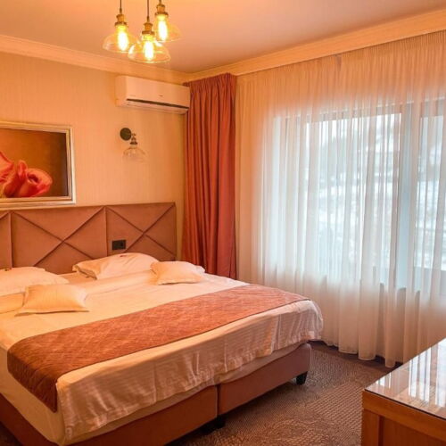 Camera dubla la etaj cu vedere spre munte