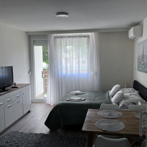 Apartament la parter cu aer condiționat pentru 2 pers. (se inchirieaza doar integral)