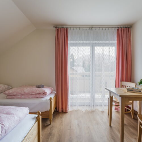 Camera twin la etaj cu vedere spre munte